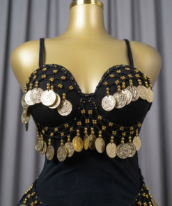belly dance costume 2 piece black - tenue danse orientale femme - بدلة رقص شرقي سوداء