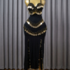 belly dance costume 2 piece black - tenue danse orientale femme - بدلة رقص شرقي سوداء