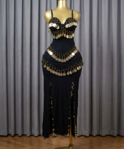 belly dance costume 2 piece black - tenue danse orientale femme - بدلة رقص شرقي سوداء
