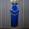 belly dance costume 2 piece black - tenue danse orientale femme - بدلة رقص شرقي ازرق