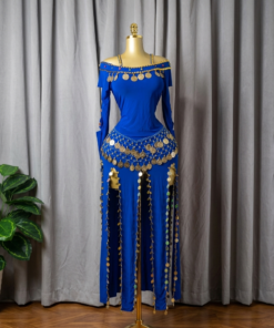 belly dance costume 2 piece black - tenue danse orientale femme - بدلة رقص شرقي ازرق