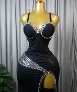 belly dance costume 2 piece black - tenue danse orientale femme - بدلة رقص شرقي سوداء