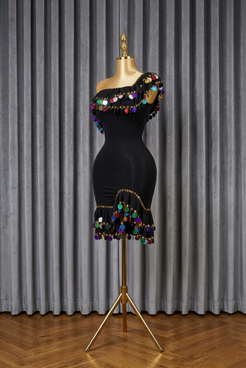 belly dance costume 2 piece black - tenue danse orientale femme - بدلة رقص شرقي قطعتين سوداء