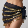 gold belly dance hip scarf 5 rows coins for women - حزام رقص شرقي دهبي بخمس صفوف عملات - ceinture danse orientale dorée