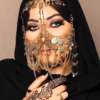 برقع رقص شرقي ذهبي بعملات معدنية Voile de danse orientale doré avec pièces métalliques