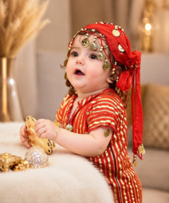 robe enfant orientale rouge et dorée