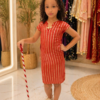 فستان أطفال شرقي أحمر وذهبي بتصميم أنيق Robe enfant orientale rouge et dorée élégante